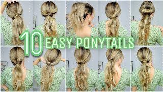 10 BEGINNER FRIENDLY PONYTAIL HAIRSTYLES 🐣 MEDIUM amp LONG HAIRSTYLES [upl. by Ailak]