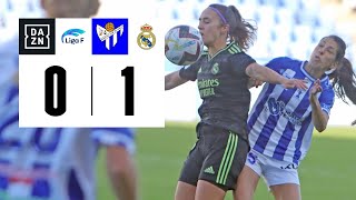 Sporting Club Huelva vs Real Madrid CF 01  Resumen y goles  Highlights Liga F [upl. by Jarietta]