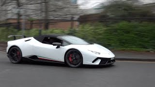 Lamborghini Huracan LP6404 Performante Spyder on the road [upl. by Yelsnya]