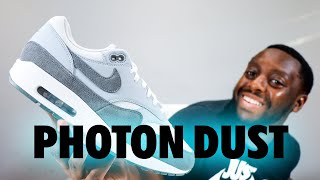 Nike Air Max 1 Photon Dust Wolf Grey On Foot Sneaker Review QuickSchopes 705 Schopes HM9936 001 [upl. by Iram]