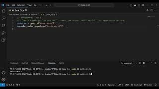 Nodejs file that will convert the output quotHello Worldquot into uppercase letters [upl. by Angie]
