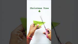 Christmas Tree Making 🌲  Origami Christmas Tree  Paper Christmas Tree  Origami shorts viral [upl. by Akihdar111]