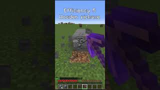 Netherite pickaxe vs efficiency 5 wooden pickaxe [upl. by Lednor]