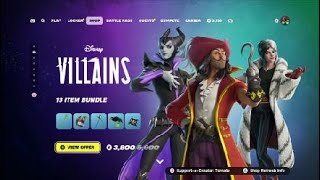 DISNEP VILLAINS BUNDLE FORTNITE STYLE  3800 VBUCKS FORTNITE CHAPTER 5 SEASON 4 [upl. by Rolandson]