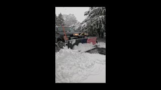 Pro Snow Plow Maneuver snowplowing2024 plowingsnow construction [upl. by Enrichetta]