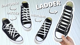 4 COOL WAYS TO LACE CONVERSE Ladder Lace Lattice Lace Lightning Lace Sawtooth Lace [upl. by Noled]