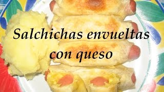 Salchichas envueltas rellenas con queso [upl. by Ferree]