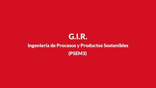 Ingeniería de Procesos y Productos Sostenibles PSEM3 [upl. by Nodababus]