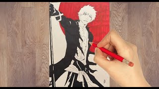 Drawing Ichigo Kurosaki  Random Paper [upl. by Azial]