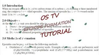 Organic Chemistry Epoxide Formation chemical and physical properties [upl. by Attwood124]