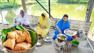 আজ আমি আর বোন আলু ফুলকপি দিয়ে গরম গরম খাস্তা সিঙ্গারা বানালাম খেয়ে সবাই খুশি  samosa recipe [upl. by Wilek925]