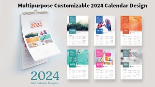 Multipurpose Customizable 2024 Calendar Design Download In PSD Files Sheri SK [upl. by Aubarta138]