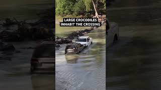 Vehicle stranded on Cahill’s Crossing cahillscrossing wildcreek saltwatercrocodile [upl. by Medeah691]