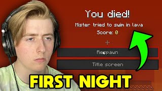 I Died On The First Night In Minecraft Part 1 [upl. by Aynekat484]