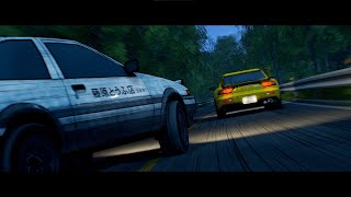 Initial D Legend Stage «Kansei Dorifto» BLENDER CINEMATIC [upl. by Siramaj]