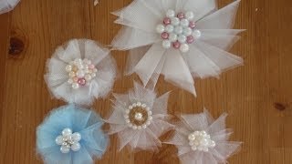 Tulle Flowers Tutorial nice and easy [upl. by Elrak]