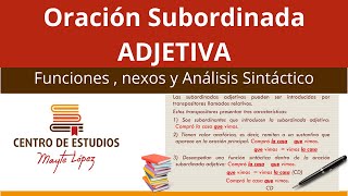 APRENDE a ANALIZAR Oraciones SUBORDINADAS ADJETIVAS 🟥 Sintaxis [upl. by Airotnes354]