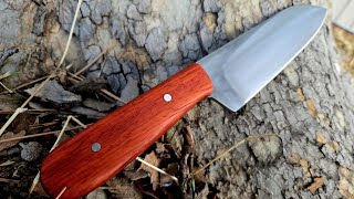 KNIFE MAKING MAKING A SANTOKU KNIFE WITH A PADAUK HANDLE [upl. by Ardnaz]