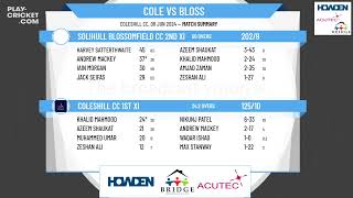 Coleshill CC 1st XI v Solihull Blossomfield CC 2nd XI [upl. by Baily]