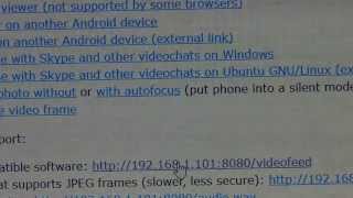 Streaming ip CAM Android to WIndows YawCAM [upl. by Billmyre]