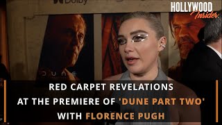 Florence Pugh Spills Secrets on quotDune Part Twoquot World Premiere  Timothee Chalamet Zendaya [upl. by Mcnelly]