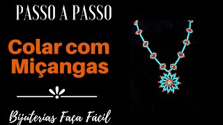 Colar com Miçangas  Flor de miçangas  Passo a Passo [upl. by Teodora149]