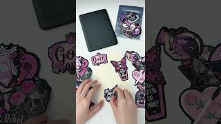 Full of dark Gothic atmosphereasmr kindle sticker christmas gothic diy handmade pink black [upl. by Wonacott]