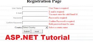 ASPNET Tutorial 2 How to Create a Login website  Validation Controls  Registration Page [upl. by Cuhp]