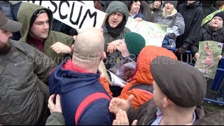 Protesters and supporters scuffle at Boxing Day Hunt in Abergavenny Wales [upl. by Gnat915]