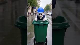 Paris Street Sweeper Hardworking Cat Dreams of a Better Life 🐱🧹✨paris cat funny cute working [upl. by Adleremse]