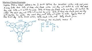 Intro to Linear Algebra  Markov Chains Example [upl. by Llenroc985]