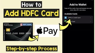 Add HDFC card Apple Wallet  Link HDFC Debit Credit card in Apple Wallet  Digital Wallet HDFC Card [upl. by Nnaillek440]