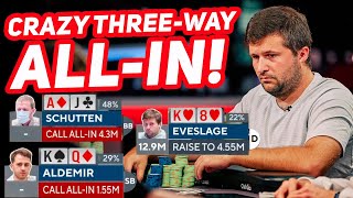 Crazy Poker Hand at World Series of Poker Final Table with 1400000 First Prize [upl. by Hindu]