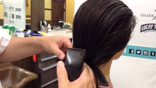 Angled bob cut curve comb clipper technique ladies mid length short [upl. by Chaffee]