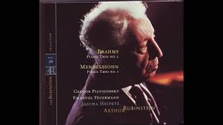 Arthur Rubinstein Emanuel Feuermann Jascha Heifetz Brahms  Piano Trio No 1 Op 8 [upl. by Assenev]