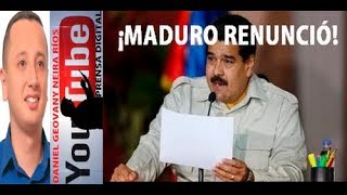 MADURO RENUNCIÓ A LA PRESIDENCIA [upl. by Studdard]