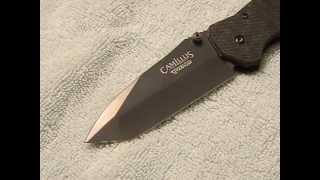 Camillus Carbonitride Titanium 825quot folding Tanto edge knife review  edc contender [upl. by Dukie]