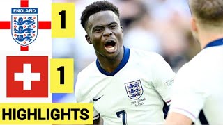 🌕 England vs Switzerland 11 HighLights  Saka goal Embolo goal fans reactions [upl. by Sibell]