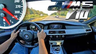 BMW M5 V10 E61 Touring is FASTER than its 330kmh SPEEDO [upl. by Aicenod]