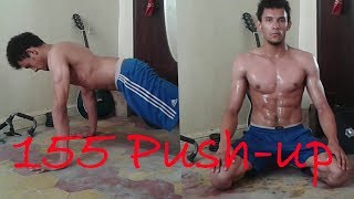 155 PUSHUPS in One Set Active Rest [upl. by Hum]