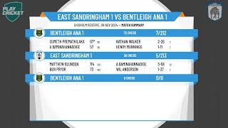 East Sandringham 1 v Bentleigh ANA 1 [upl. by Gelman433]