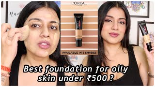 LOREAL INFALLIBLE 24 HOURS MATTE COVER FOUNDATION REVIEW  Best Affordable Foundation for Oily Skin [upl. by Ravel]