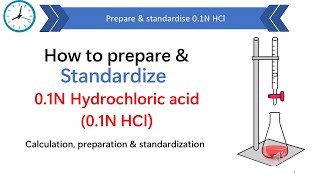 How to prepare and standardize 01 N HCL  Standardization of 01N hydrochloric acid [upl. by Devondra]