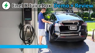 Enel X JuiceBox Level 2 EV Charger Review and Tesla Model Y Demo [upl. by Medwin477]