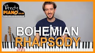 QUEEN  BOHEMIAN RHAPSODY Piano Lesson Tutorial  Simplified Chords [upl. by Hak377]