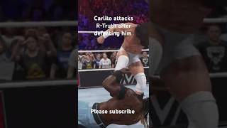 Carlito attacks RTruth after defeating him wwe wweraw WWEwwewrestler wwe2k24 [upl. by Airotnahs]