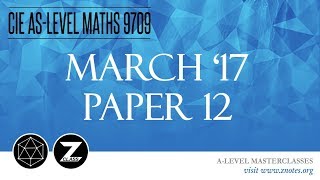 CIE AS Maths 9709  M17 P12  Solved Past Paper [upl. by Anselma]