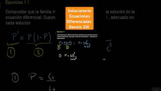 Compruebe que la familia indicada de soluciones sea una solución de la ecuación diferencial short [upl. by Oswald]