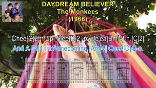 DAYDREAM BELIEVER  The Monkees 1968 Karaoke SingALong Scrolling LyricsampGuitar Chords [upl. by Redman]