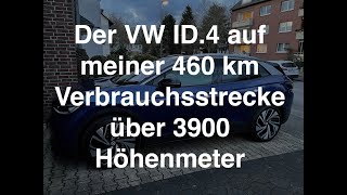 Der VW ID4 auf meiner 463 km Verbrauchsstrecke  Verbrauch Ladeleistung und erster Bug im ID4 [upl. by Ahsieat107]